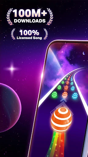 Kolorowe kulki na trasie w Dancing Road Color Balls Match